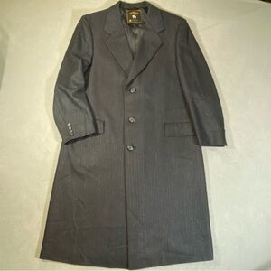Vintage Hart Schaffner & Marx Men's Long Overcoat 100% Wool Herringbone Sz ~42 R